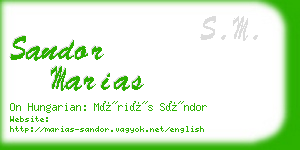 sandor marias business card